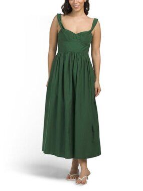 green emerald velvet dress Olive Raquel Twill Dress